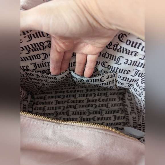 Juicy Couture Dusty Blush Pink Velour LARGE Big Spender Tote Bag/Purse - Picture 10 of 16